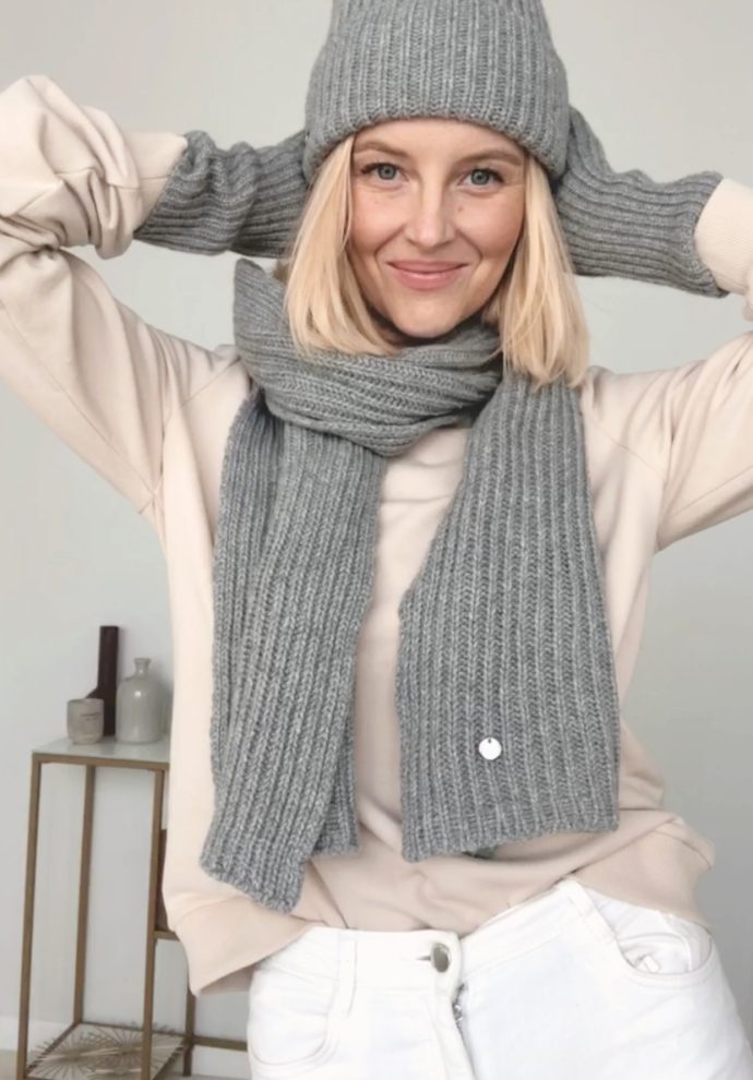 wełniany szalik gilda szary