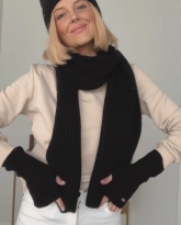 wełniany szalik gilda czarny