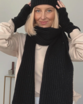 wełniany szalik gilda czarny