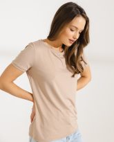 t-shirt roma modal taupe zdjęcie 4