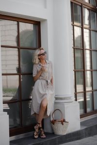 SILVIA CUPRO DRESS BEIGE