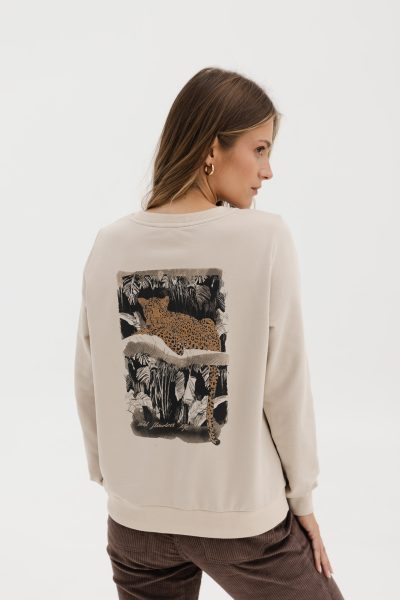 LIGHTWEIGHT SWEATSHIRT LENA LEOPART SAND