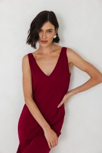 ATHENA BURGUNDY DRESS