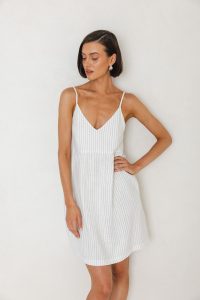 LIZZY DRESS CREAM AND BLACK